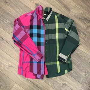 BURBERRY LONDON - Bundle of 2 - Plaid Long Sleeve Button Down Shirts Size 2XL